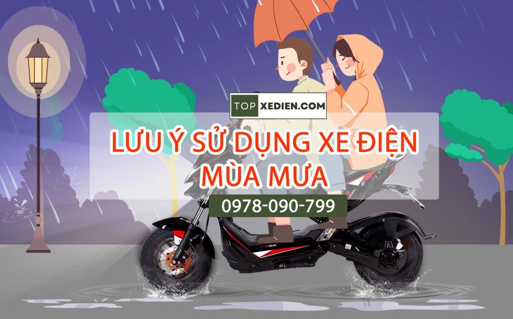 lưu ý sử dụng xe điện mùa mưa.